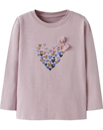 Name it Langarmshirt aus Baumwolle mit Herzen NMFNIVA - Burnished Lilac