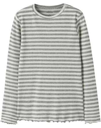 Name it Langarmshirt aus Baumwolle mit Streifen NKFVEMMA - Grey Melange/Cloud Dancer
