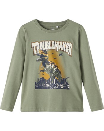 Name it Langarmshirt aus Baumwolle NMMVUX agave green