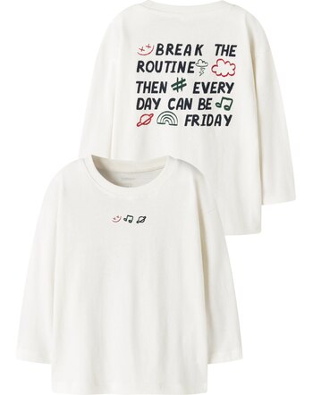 Name it Langarmshirt aus Bio-Baumwolle mit buntem Print NMMLANE - Cloud Dancer