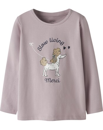 Name it Langarmshirt aus Bio-Baumwolle mit Pudel NMFROGINAJA - Keepsake Lilac