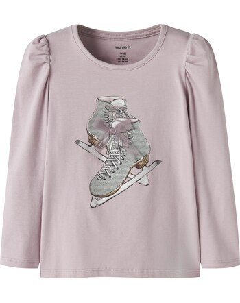 Name it Langarmshirt aus Bio-Baumwolle mit Schlittschuhen NMFSKATY - Keepsake Lilac