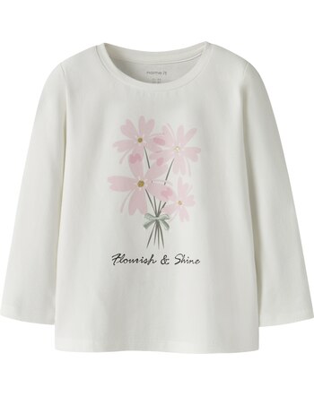 Name it Langarmshirt aus Bio-Baumwolle NMFFLORALA - Cloud Dancer