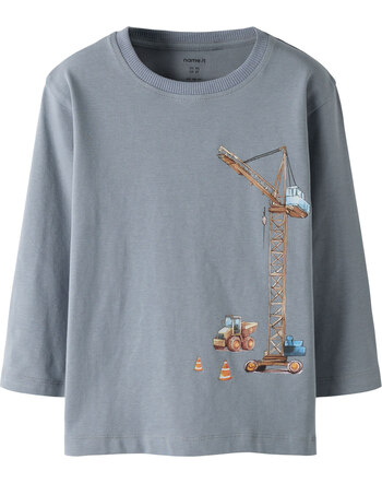 Name it Langarmshirt aus Bio-Baumwolle mit Baustellenfahrzeugen NMMNELSONI - Tradewinds