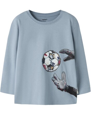 Name it Langarmshirt aus Bio-Baumwolle mit Fussball-Print NMMLEANDER - Ashley Blue