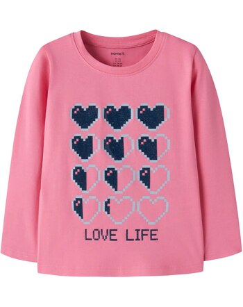 Name it Langarmshirt aus Bio-Baumwolle mit Pixel-Herzen NMFLARAINE - Flowering Ginger