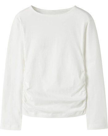 Name it Langarmshirt aus 100 % Bio-Baumwolle mit Raffungen NKFOFRANSA - Cloud Dancer