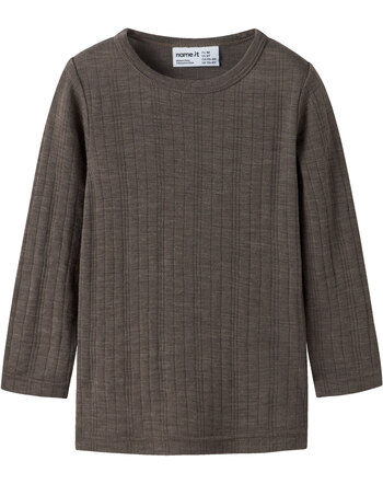 Name it Langarmshirt aus 100 % Merinowolle NMMWANG NOOS - Morel