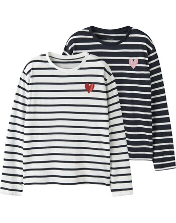 Name it Langarmshirts im 2er-Pack aus 100 % Bio-Baumwolle NKFTOVELINA - Dark Sapphire