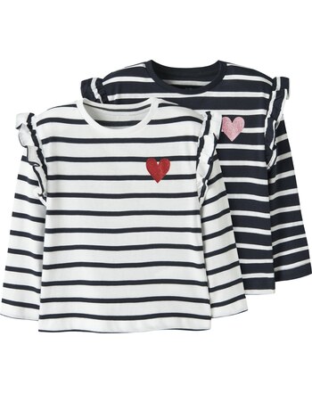Name it Langarmshirts im 2er-Pack aus 100 % Bio-Baumwolle NMFTOVELINA - Dark Sapphire