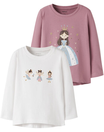 Name it Langarmshirts im 2er-Pack aus Bio-Baumwolle NMFVIX - Lilas