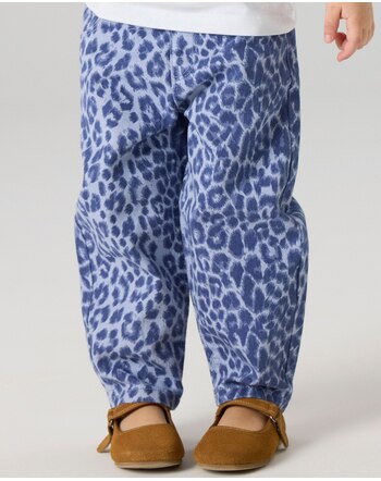 Name it Mom-Fit-Jeans aus 100 % Baumwolle mit Leomuster NMFBELLA - Purple Impression