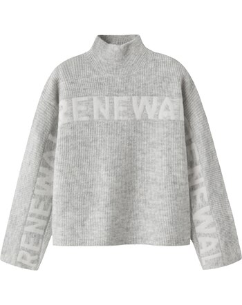 Name it Pullover with stand up-collar NKFNUVA - Light Grey Melange