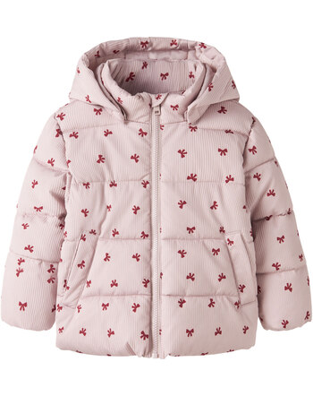 Name it Puffer-Jacke mit Rippstruktur und Schleifen-Print NMFMONDAY - Violet Ice