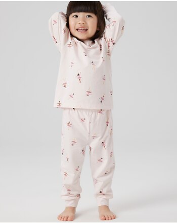 Name it Pyjama aus Baumwolle mit Ballerinas NMFNIGHTSET - Pearl