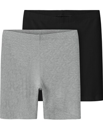 Name it Radlershorts im 2er-Pack aus Baumwolle NKFVIVIAN - Black/Grey