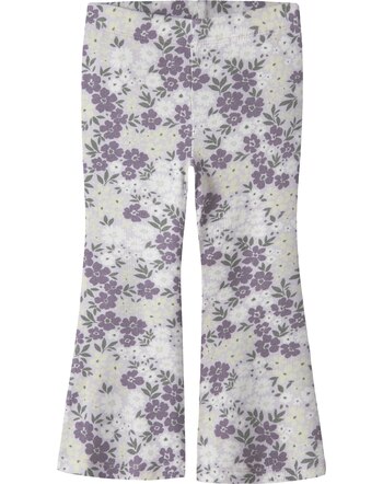 Name it Ripp-Leggings mit Schlag aus Baumwolle mit Blumen NMFDARTIAS - Lavender Fog