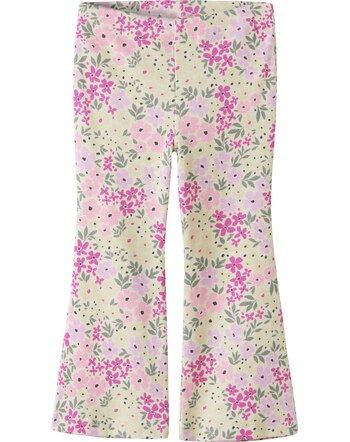 Name it Ripp-Leggings mit Schlag aus Baumwolle mit Blumen NMFDARTIAS - Peyote Melange