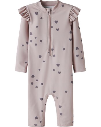 Name it Schwimm-Anzug mit LSF 50+ und Herzen NMFZIPPA - Burnished Lilac