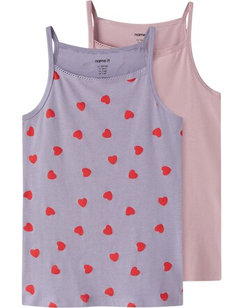 Name it Spaghettiträger-Top im 2er-Set aus Bio-Baumwolle NKFSTRAP - Lavender Gray