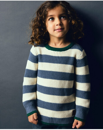 Name it Strick-Pullover aus 100 % Bio-Baumwolle im Streifendesign NMMNEREUS - Blue Mirage