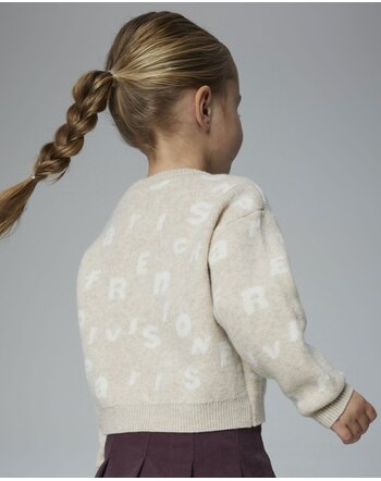 Name it Strick-Pullover mit Buchstaben NMFOLINE - Sandshell