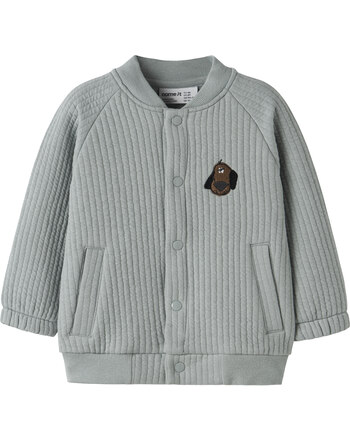 Name it Sweatjacke im College-Stil mit Rippstruktur und Hunde-Stickerei NMMREKO - Abyss