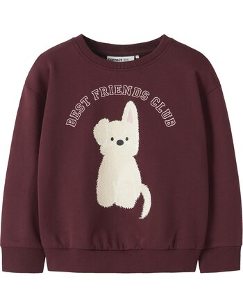 Name it Sweatshirt aus 100% Baumwolle mit Hund NMFVILOUI - Burgundy