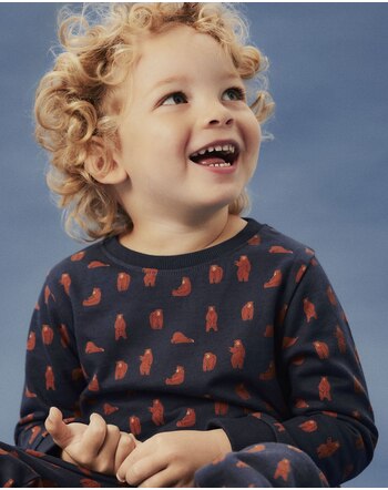Name it Sweatshirt made of 100% cotton with bears NMMNENEAN - Mood Indigo