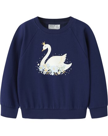 Name it Sweatshirt aus 100% Baumwolle mit Schwan NMFVENUS - Beacon Blue