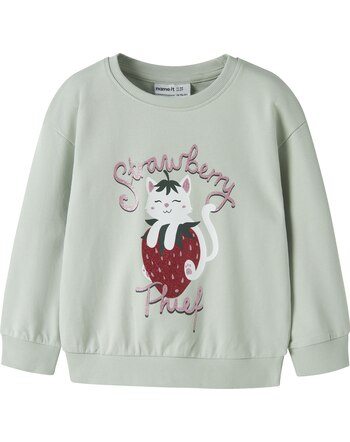 Name it Sweatshirt aus 100 % Baumwolle mit Katze NMFVISUS - Pale Aqua