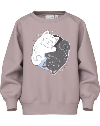 Name it Sweatshirt aus 100% Baumwolle mit Katzen NMFVENUS - Keepsake Lilac
