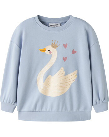 Name it Sweatshirt aus 100 % Baumwolle mit Schwan NMFVALONA - Subdued Blue