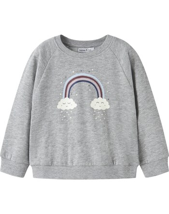 Name it Sweatshirt aus 100% Baumwolle mit Regenbogen NMFVENUS - Grey Melange