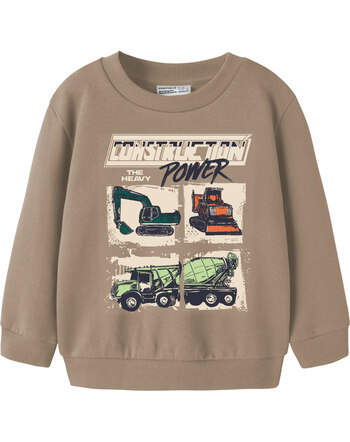 Name it Sweatshirt aus 100 % Bio-Baumwolle mit Bagger-Print NMMNAYEL - Sesame