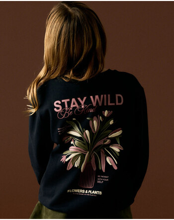Name it Thermo-Sweatshirt aus 100 % Bio-Baumwolle mit Blumenstrauß NKFOMONO - Black