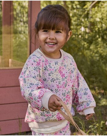 Name it Sweatshirt aus Baumwolle mit Blumen NMFDARTIA - Peyote Melange