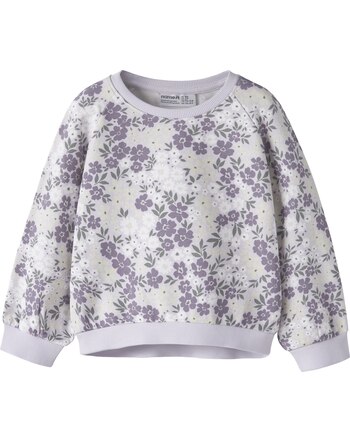 Name it Sweatshirt aus Baumwolle mit Blumen NMFDARTIA - Lavender Fog