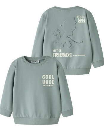 Name it Sweatshirt aus Baumwolle mit Drachen NMMKIMO - Green Milieu
