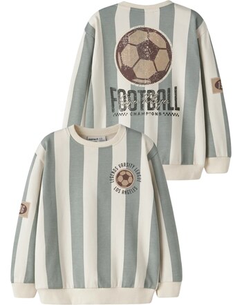 Name it Sweatshirt aus Bio-Baumwolle mit Fussball-Print NMMLANE - Antique White
