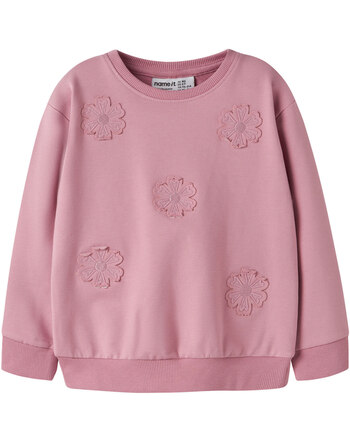 Name it Sweatshirt aus Bio-Baumwolle mit dezenten Blumen NMFLEONA - Lilas