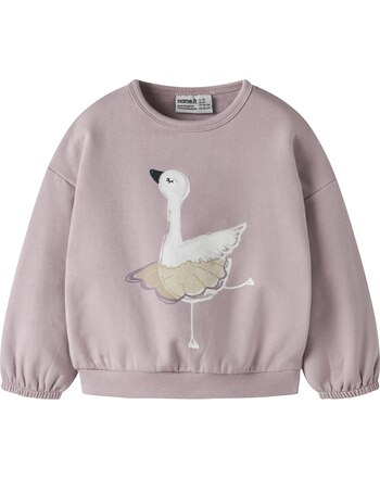 Name it Sweatshirt aus Bio-Baumwolle mit Schwan NMFSWANA - Keepsake Lilac