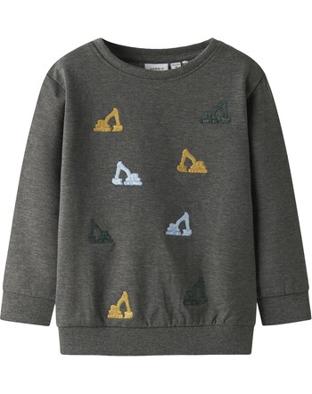 Name it Sweatshirt mit Baggern NMMSANDRO - Dark Grey Melange