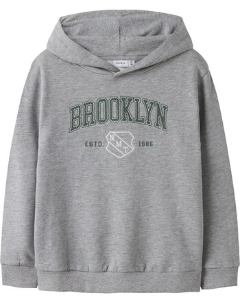Name it Hoodie aus 100% Bio-Baumwolle NKMNEWI - Grey Melange
