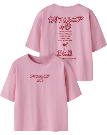 Name it T-Shirt aus 100 % Bio-Baumwolle mit chinesischen Schirftzügen NKFJEMILLO - Pink Drink