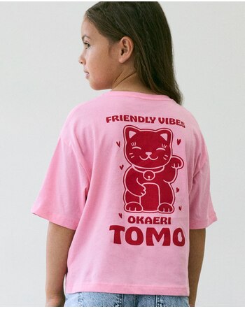 Name it T-Shirt aus 100 % Bio-Baumwolle mit japanischen Schirftzügen NKFJULMO - Pink Drink