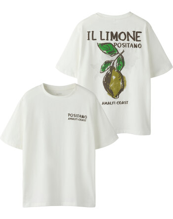 Name it T-Shirt aus 100 % Bio-Baumwolle mit Zitronen-Print NKFHILANSA - Cloud Dancer Limone