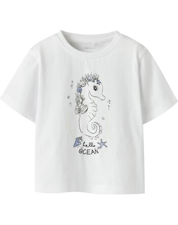 Name it T-Shirt aus 100 % Baumwolle NMFFABIAN - Bright White