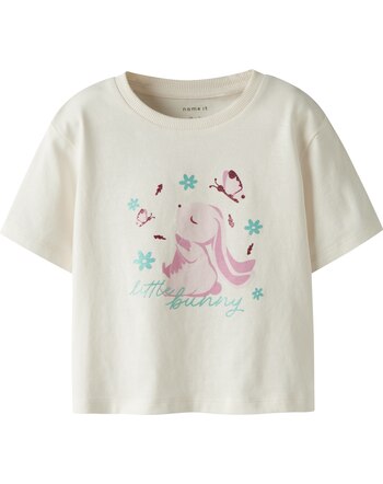 Name it T-Shirt aus 100 % Bio-Baumwolle mit Hase NMFFINULA - Gardenia