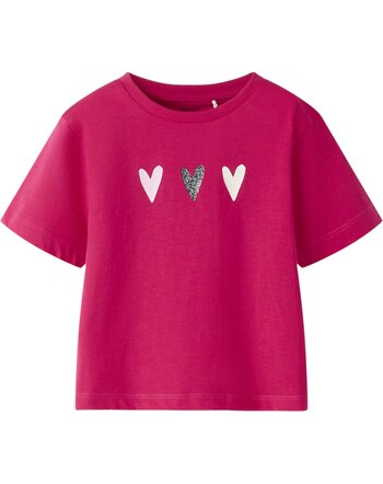 Name it T-Shirt aus 100 % Bio-Baumwolle mit Herzen NMFFINULA - Love Potion